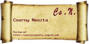 Cserny Neszta névjegykártya
